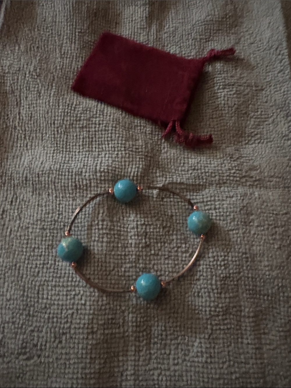 Gold-Tone Bracelet with Turquoise Beads